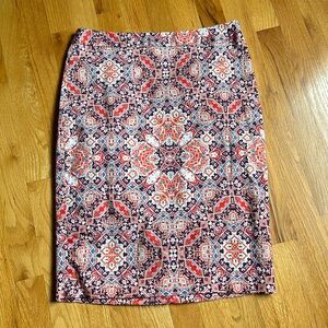 Pencil Skirt Skirt - Blue, Red and White Skirt - Limited Size 8